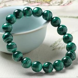 Faux Malachite Stretch Bracelet